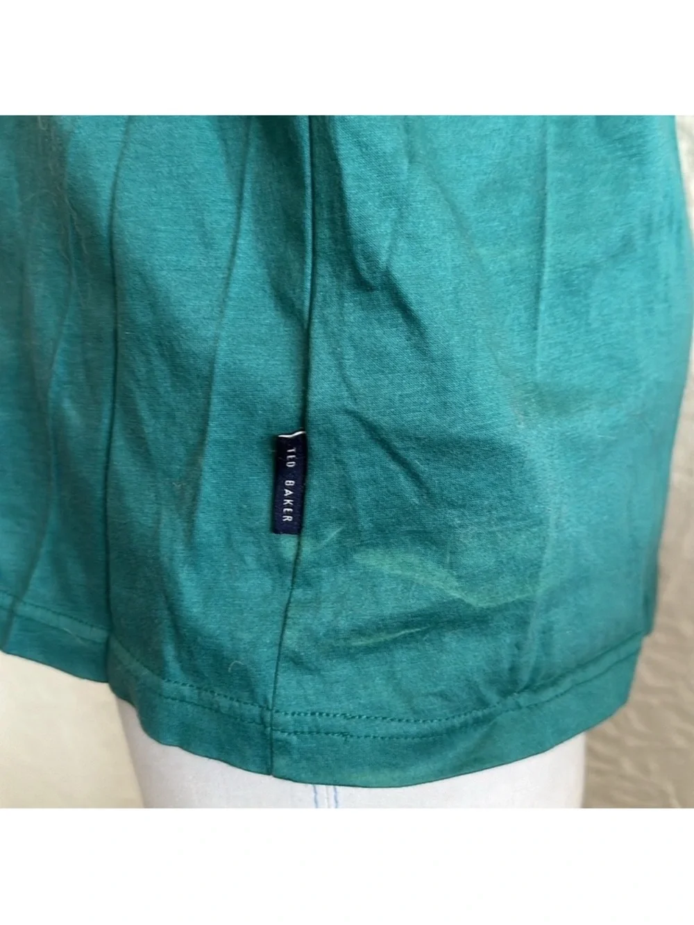 Ted Baker Green Ribbon Trim Polo Shirt 5 FLAWED